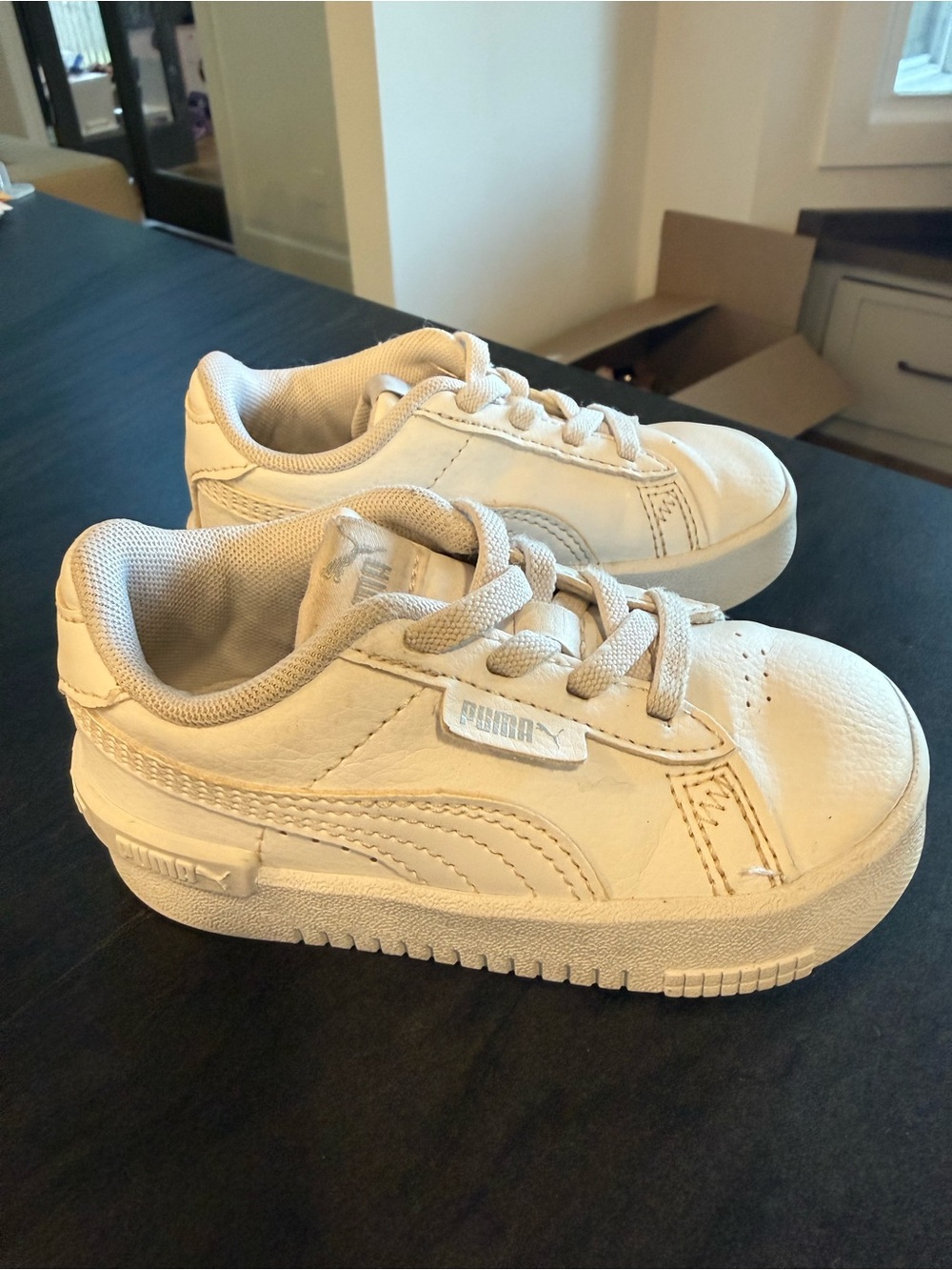 Puma Kids White Low-Top Sneakers